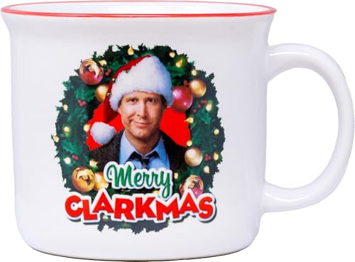 Christmas Vacation Ceramic Camper Mug 14oz - Microwave & Dishwasher Safe - Merry Clarkmas Variation