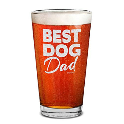 Funny Dog Dad Beer Glass - Engraved 16 oz Pet Lover Gift