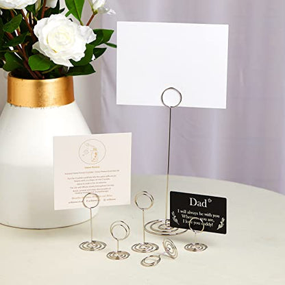 24 Pcs Table Number Holders with 3 Sizes - Photo & Card Display Clips - Wedding & Event Centerpieces (220/85/50 mm Pack of 2)