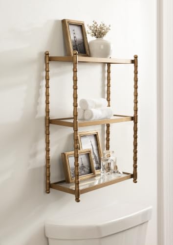 Three-Tier Glass Wall Shelf for Bathroom Storage - Modern Wall Decor