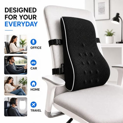 Ergonomic Lumbar Support Pillow for Office Chair Car Seat Gaming Seat Memory Foam
