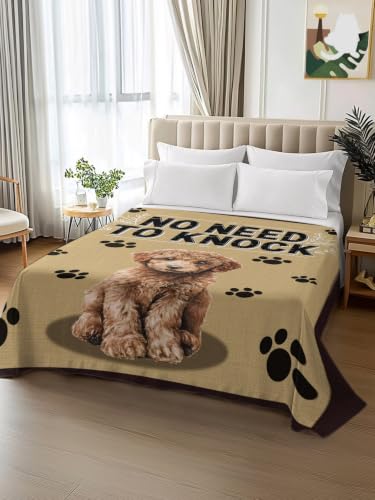 Twin XL Flat Sheet Only Microfiber Pet Paw Prints Farmhouse Bed Bedding - Brown