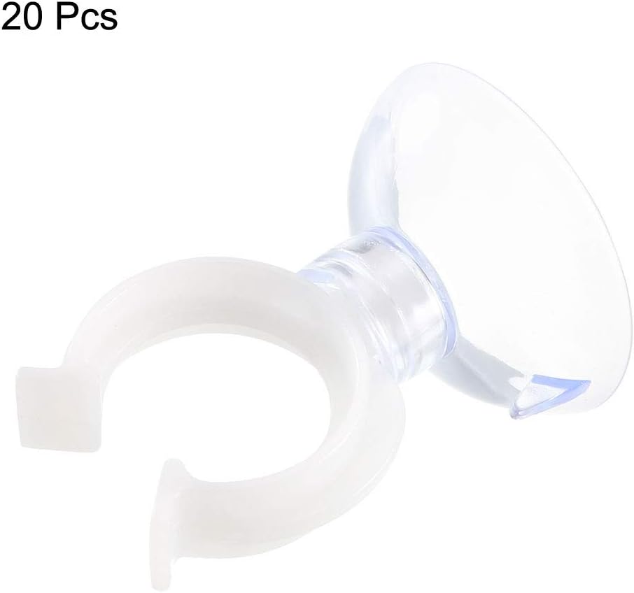 Uxcell Aquarium Suction Cup Clips - Durable Airline Tube Holders for Fish Tanks | 17mm, 20 Pcs