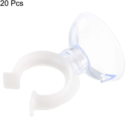 Uxcell Aquarium Suction Cup Clips - Durable Airline Tube Holders for Fish Tanks | 17mm, 20 Pcs