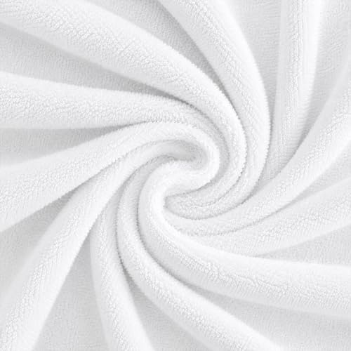 Luxury Cotton Bath Towel Set of 6 - Ultra Soft & Highly Absorbent, Quick Dry White