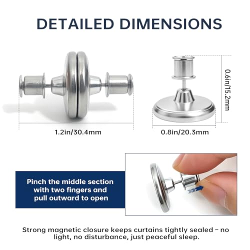Magnetic Curtain Clips - 10 Pack for Window, Shower & Patio Curtains