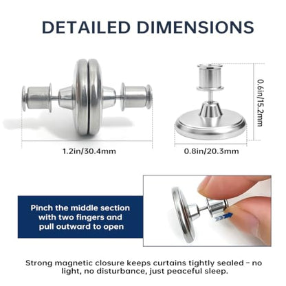 Magnetic Curtain Clips - 10 Pack for Window, Shower & Patio Curtains