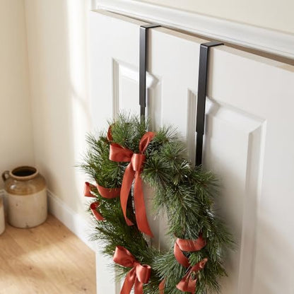 Adjustable Wreath Hanger for Front Door - Over-the-Door Hook 15-25 Inches