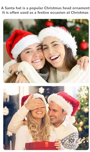Red Velvet Santa Hat with Thick Fur - Christmas & New Year Party Accessory - Variation of Click to Telect