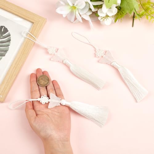 White Butterfly Norigae Tassel Charm Set for Hanbok & Accessories - 3 Pieces