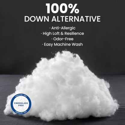 FP FLEXPEDIC Adjustable Loft Firm King Size Hotel Pillow Set of 4 White