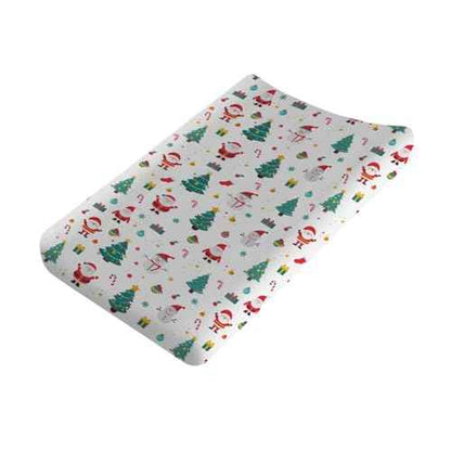 Santa Claus Snowman Changing Pad Covers,Unisex Fitted Christmas Tree Snowflake Changing Pad Cover for Baby Girls Boys,Soft Breathable Baby Changing Table Pads Sheets,Polyester Changing Pad Covers