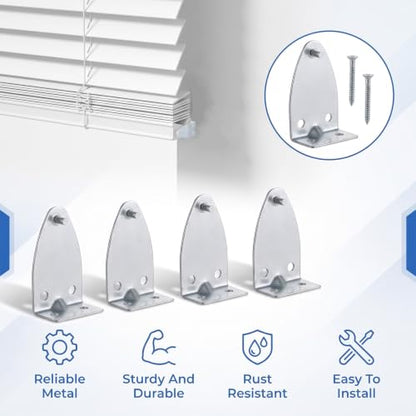 4 Pack Metal Blind Hold Down Brackets for Window Shades & Blinds