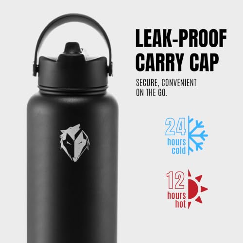 Ekkovision Insulated Water Bottle - 32 Oz Stainless Steel Black
