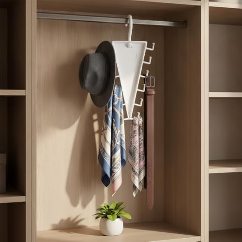 2-Piece V-Shaped Double-Sided Closet Organizer with 12 Hooks - Space Saving Hanger