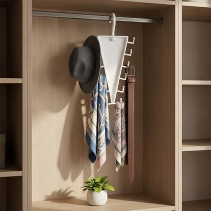 2-Piece V-Shaped Double-Sided Closet Organizer with 12 Hooks - Space Saving Hanger