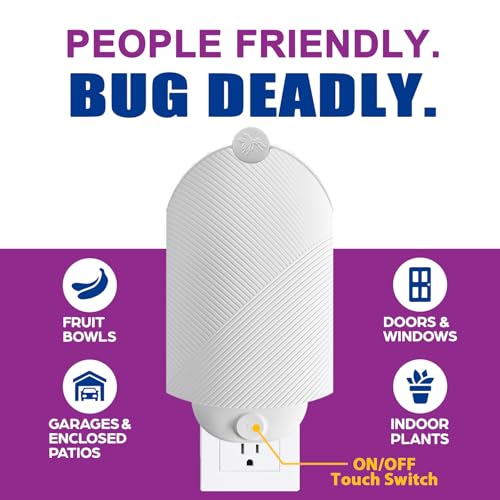 Indoor Flying Insect Trap with UV Light & Refill Cartridges - Mosquito, Fruit Fly, Gnat Catcher