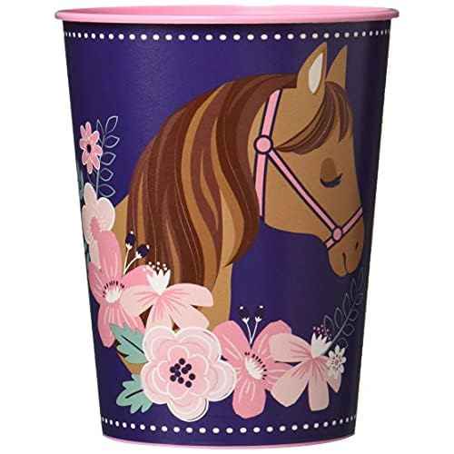 Saddle Up Premium Favor Cup, 16oz. - 1 Count - Premium Horse-Themed Party Accessory, Ideal for Western Events