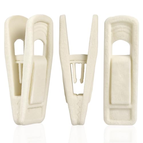 24 Pack Velvet Hanger Clips for Velvet Hangers - Beige