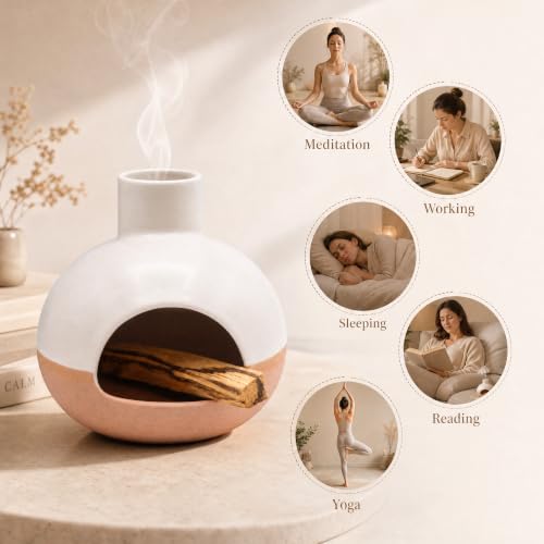 Mini Ceramic Palo Santo & Incense Holder - Modern Boho Aromatherapy Burner