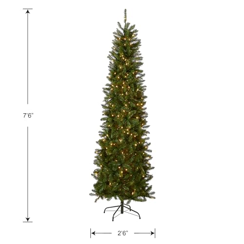 7.5ft Pre-Lit Artificial Christmas Tree with White Lights and Slim Profile