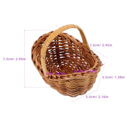 Mini Rattan Basket with Handle – Woven Decor for Crafts & Events