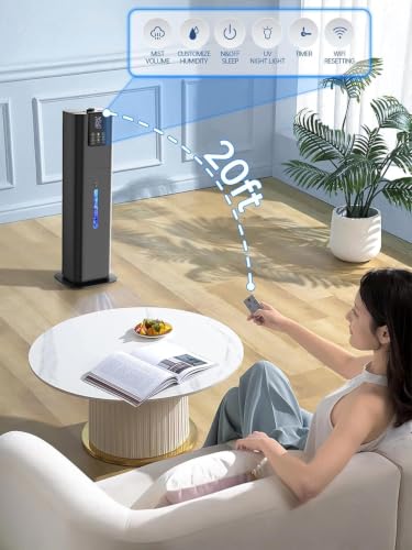 Hiswelle Black 8L Smart Humidifier for Bedroom Large Room App Control