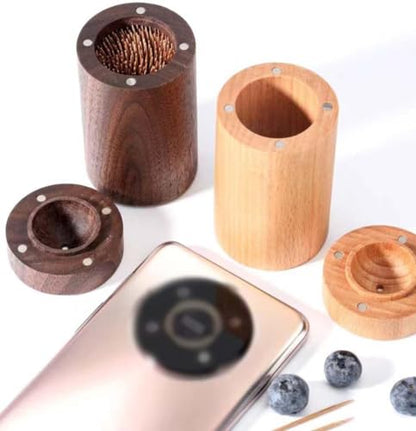 Wooden Toothpick Dispenser with Magnetic Top - 180 Pcs, Type 3