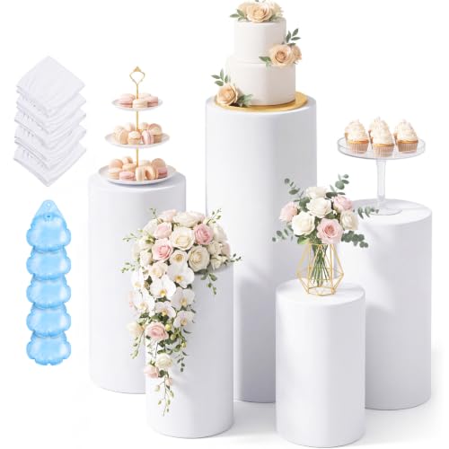 Party Water-Weighted Cylinder Stands Set with 5 Heights for Events