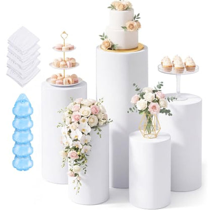Party Water-Weighted Cylinder Stands Set with 5 Heights for Events