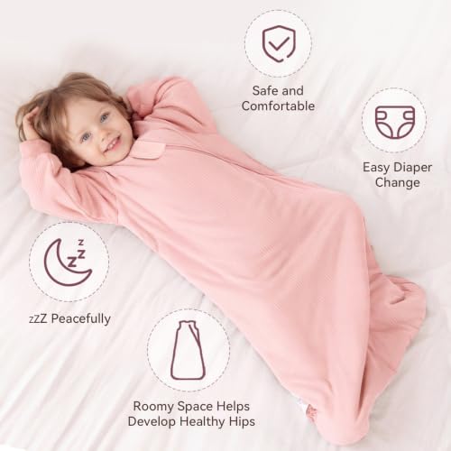 Baby Sleep Sack Rayon Bamboo 12-18 Months Pink - Breathable & Safe