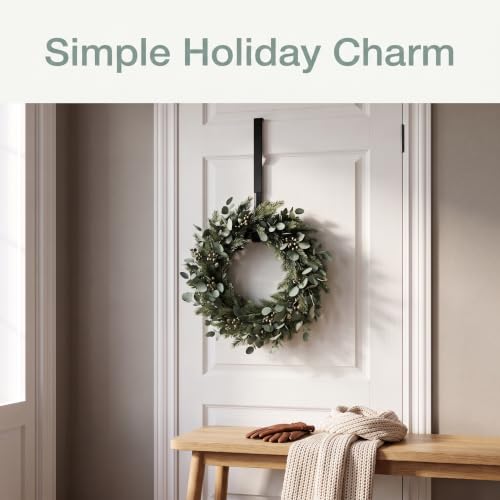 Adjustable Wreath Hanger for Front Door - Over-the-Door Hook 15-25 Inches