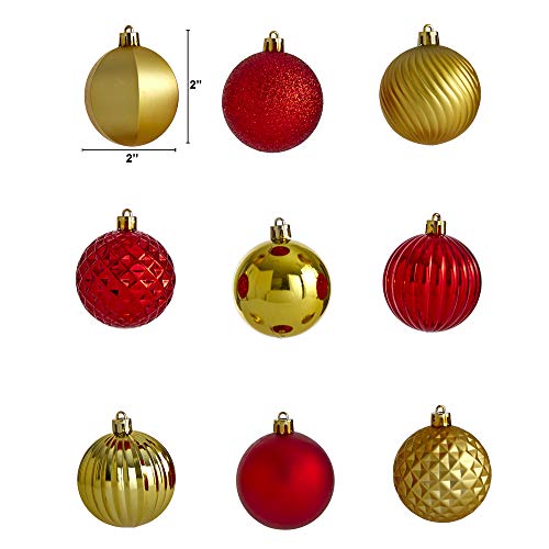 Red Nearly Natural Holiday Shatterproof Christmas Tree Ornaments Set - 101 Count, 60mm