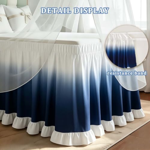 Black Twin XL Bed Skirt 25-Inch Drop Dust Ruffle for Dorm & Bedroom - Extended Size