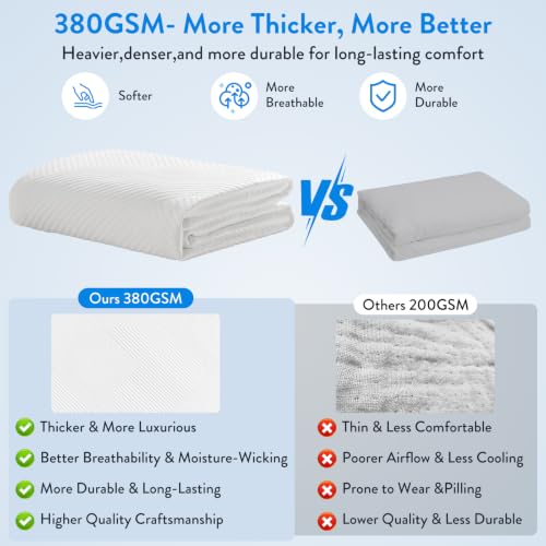 Waterproof Mattress Protector Queen Size Cooling Bed Cover - SureFit White