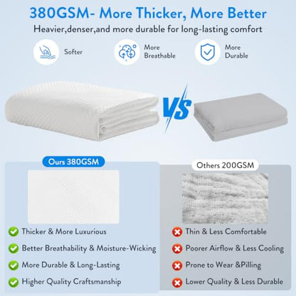 Waterproof Mattress Protector Queen Size Cooling Bed Cover - SureFit White