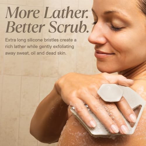 Self-Care Gift Set with Silicone Scrubbers Fog-Resistant Shower Mirror & Bathroom Accessories