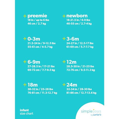 Simple Joys by Carter's Baby 3-Pack Cotton Wearable Blankets, Animal/Stripe, Large