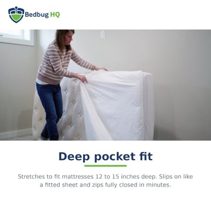 King Waterproof Mattress Encasement Bed Bug & Dust Mite Barrier, Deep Pocket Fit