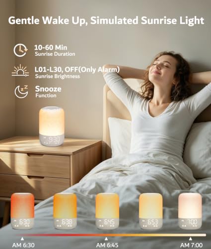 Putty Sunrise Alarm Clock with White Noise Machine & Dual Alarms