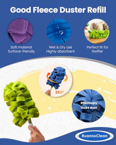 Classic 12 Pack Reusable Duster Refills Compatible with Swiffer - Multicolor