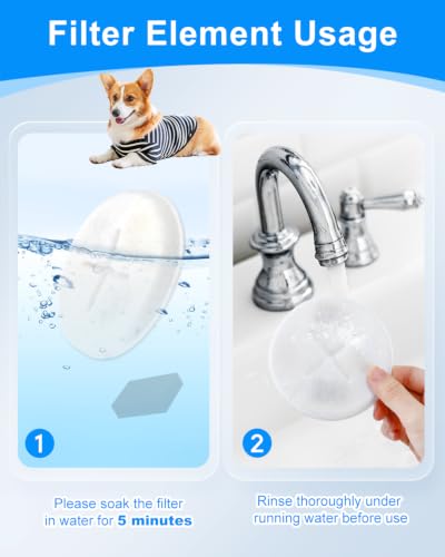 White 12+12 Dog Water Fountain Filter Set for Pawccoli WF02