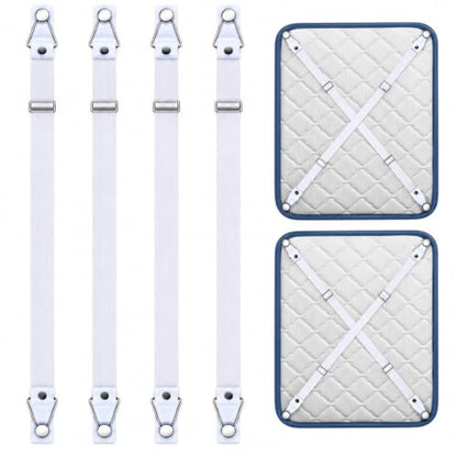 Adjustable Bed Sheet Clips Set of 4 - Secure Flat & Fitted Sheets