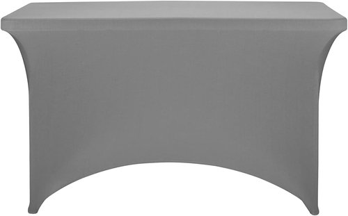 FORLIFE Spandex Table Covers - Fitted Stretch Tablecloths for Rectangular Tables | 4ft, Gray - Perfect for Weddings & Parties
