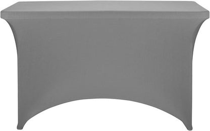 FORLIFE Spandex Table Covers - Fitted Stretch Tablecloths for Rectangular Tables | 4ft, Gray - Perfect for Weddings & Parties
