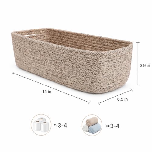 Oatmeal Toilet Paper Basket for Toilet Tank - Collapsible Reusable Storage - 1 Pack