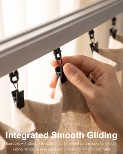 White Curtain Clip Hooks with Track Gliders 20 Pack - Multi-Purpose