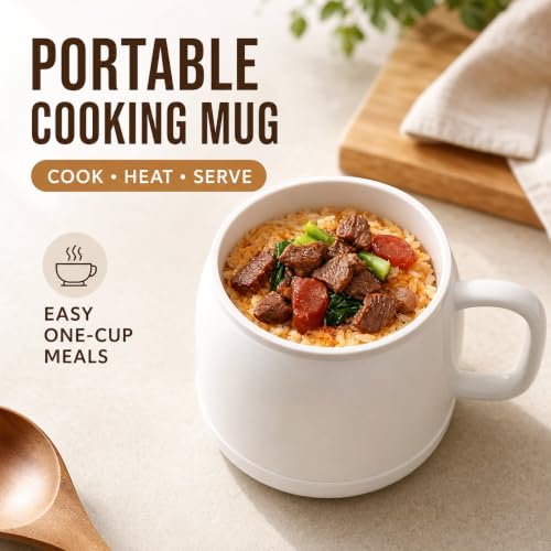 Multi-Function Portable Electric Stewing Cup - 6 in 1 Cooking Kettle, 27 Oz