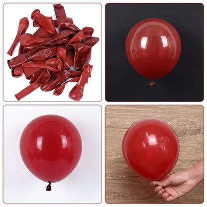 Ruby Red Balloons Kit - 129pcs Different Sizes for Christmas & Party Decor