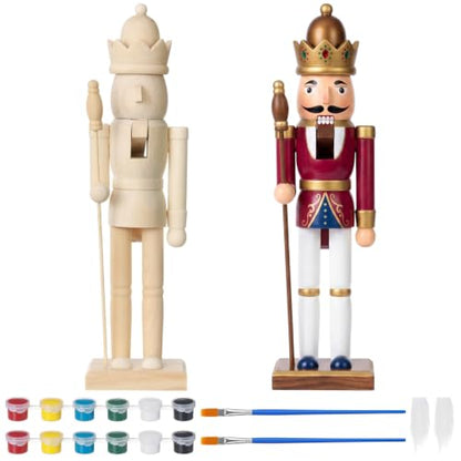 Unpainted Wooden Nutcracker Craft Kit - King, 12 Inch DIY Holiday Decor Set